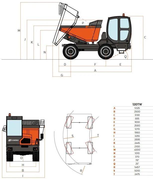 Muldenkipper/ Dumper Inny DAVINO 120 TW, 2022 ROK, PRZEBIEG 220 MTH: das Bild 29