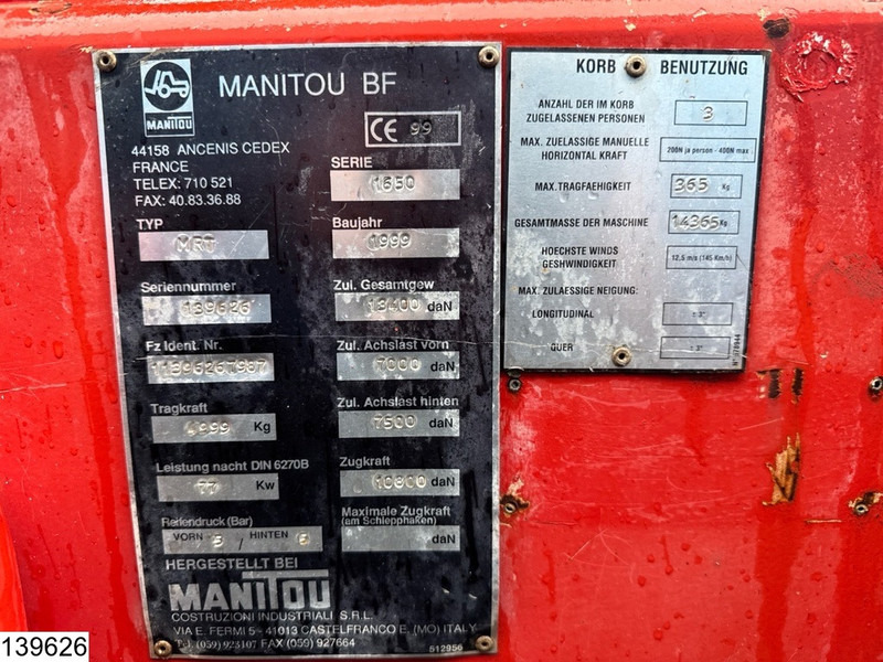 Teleskoplader Manitou MRT 1650 4X4, 77 KW, 15.75 mtr, 5000 KG: das Bild 14