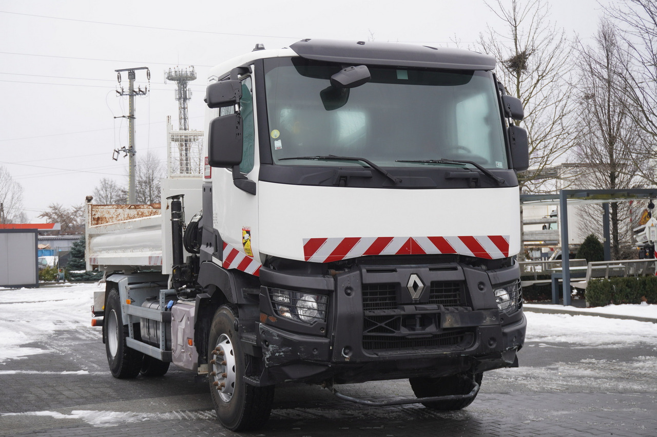 Pritsche LKW, Autokran RENAULT C380 / Hds HIAB 077 B-1 HIDUO / Double-sided dump truck: das Bild 8