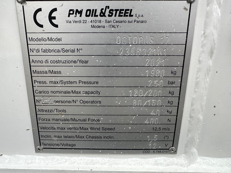 Gelenkarmbühne, Raupenarbeitsbühne Oil & Steel Octopus 17: das Bild 13