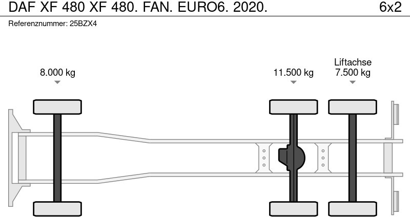 Fahrgestell LKW DAF XF 480 XF 480. FAN. EURO6. 2020.: das Bild 7