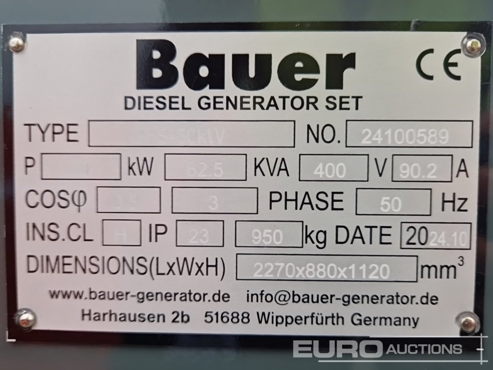 Stromgenerator Unused Bauer GFS-50KW: das Bild 13